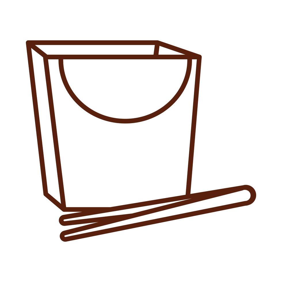 box with chopsticks package line style icon vector