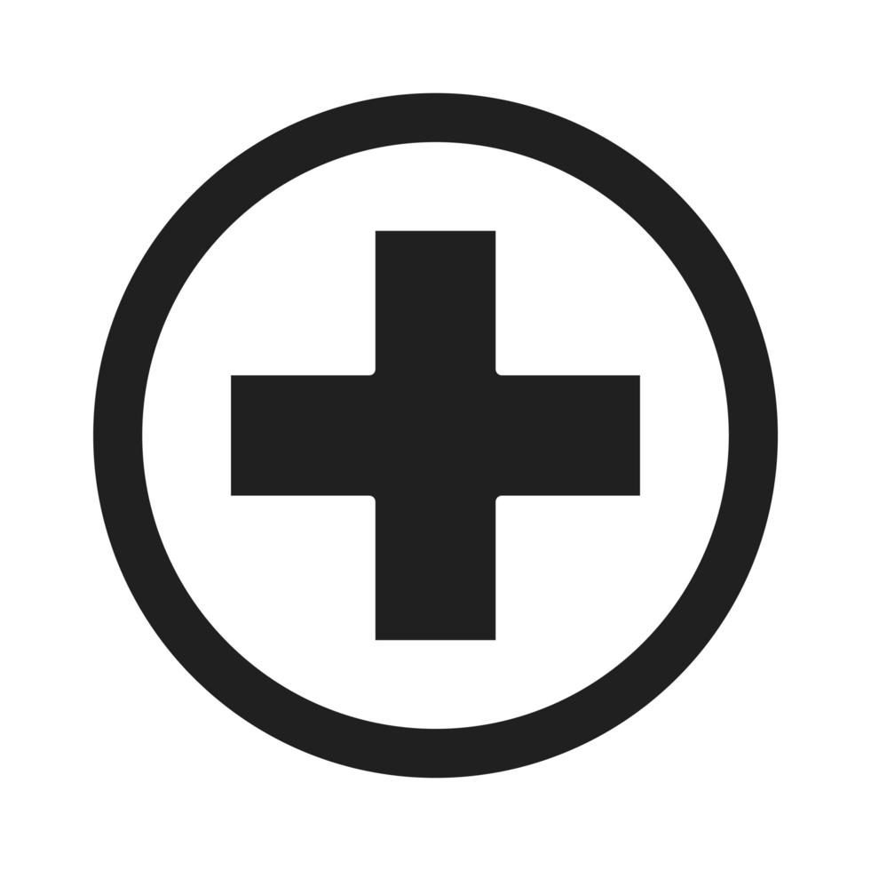 cross symbol healthcare medical and hospital pictogram silhouette style icon vector