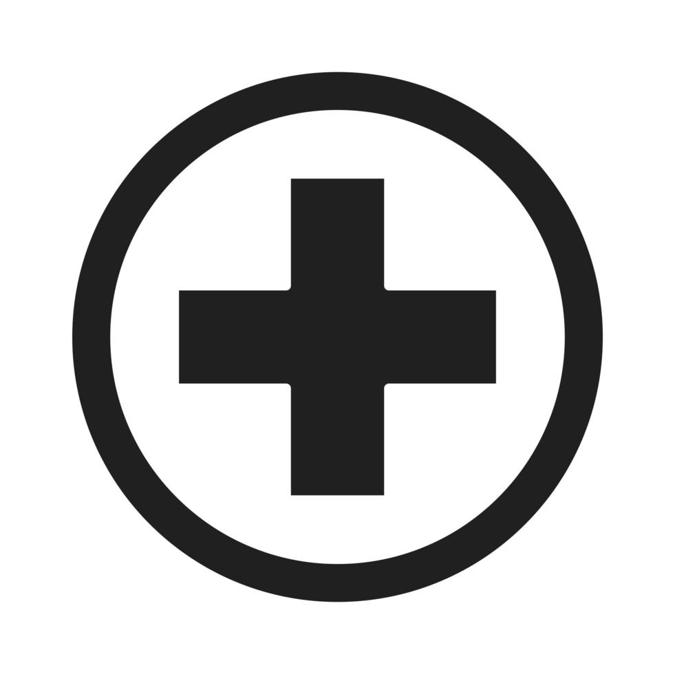 cross symbol healthcare medical and hospital pictogram silhouette style icon vector