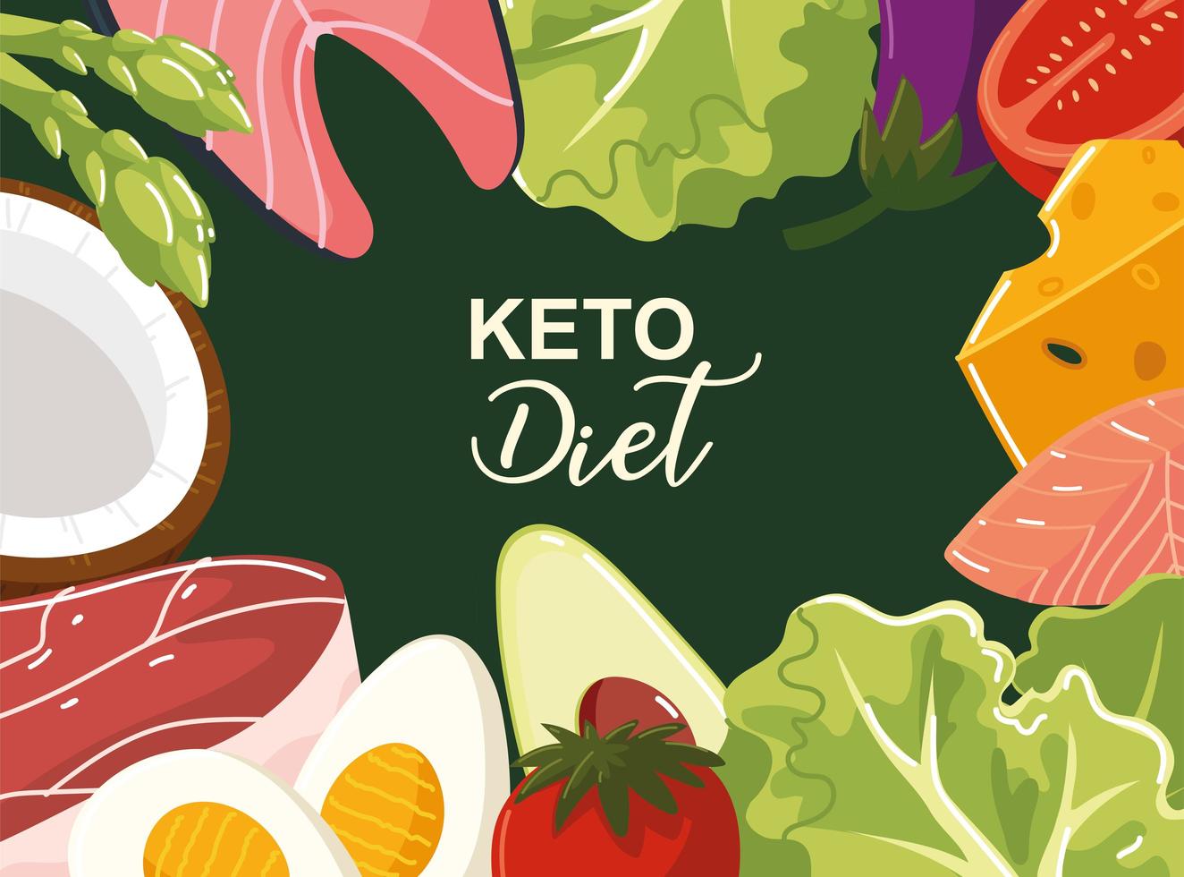 keto diet food vector