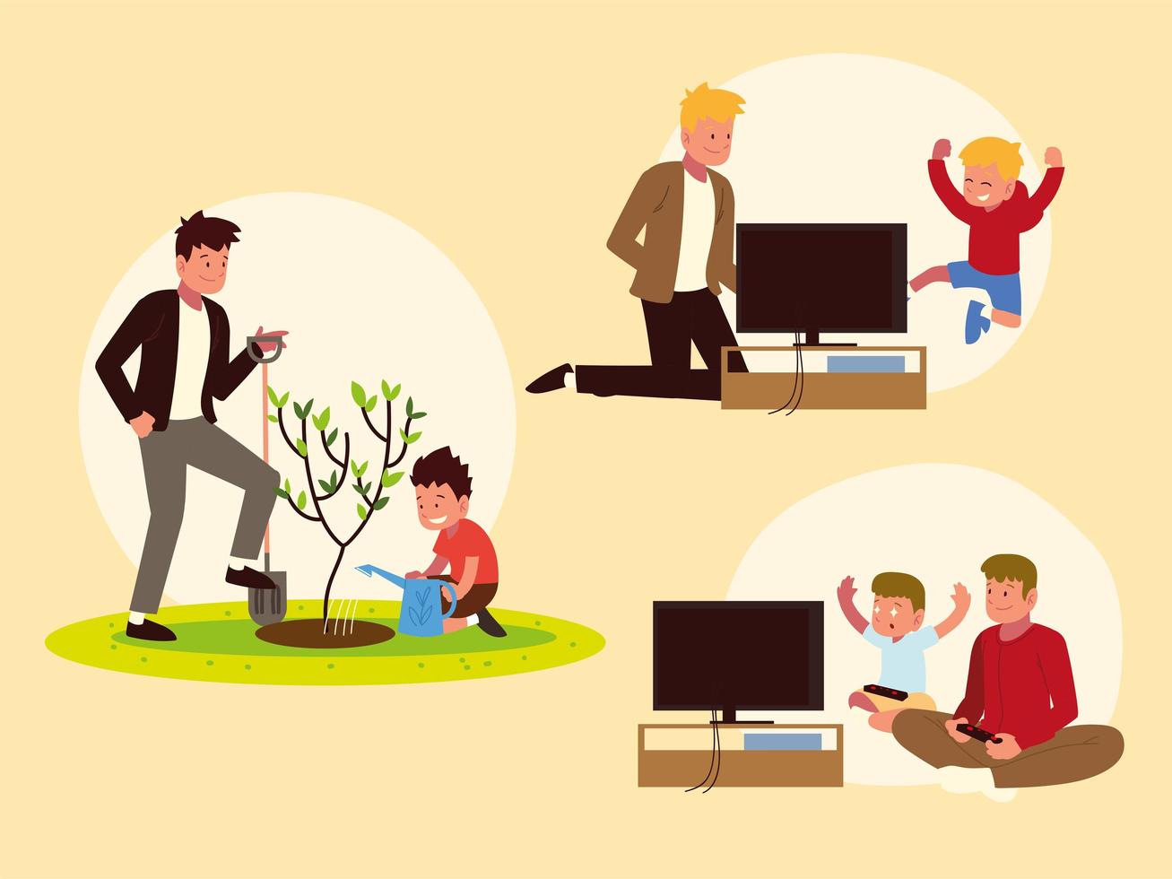 parenthood activities cartoon vector