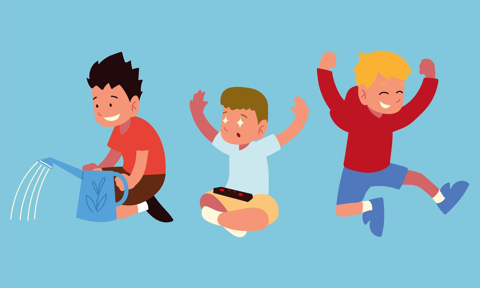 kids happy characters vector