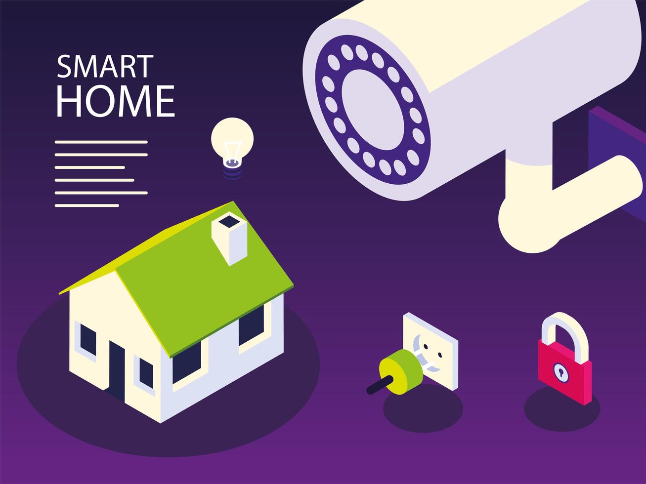 smart home security vector