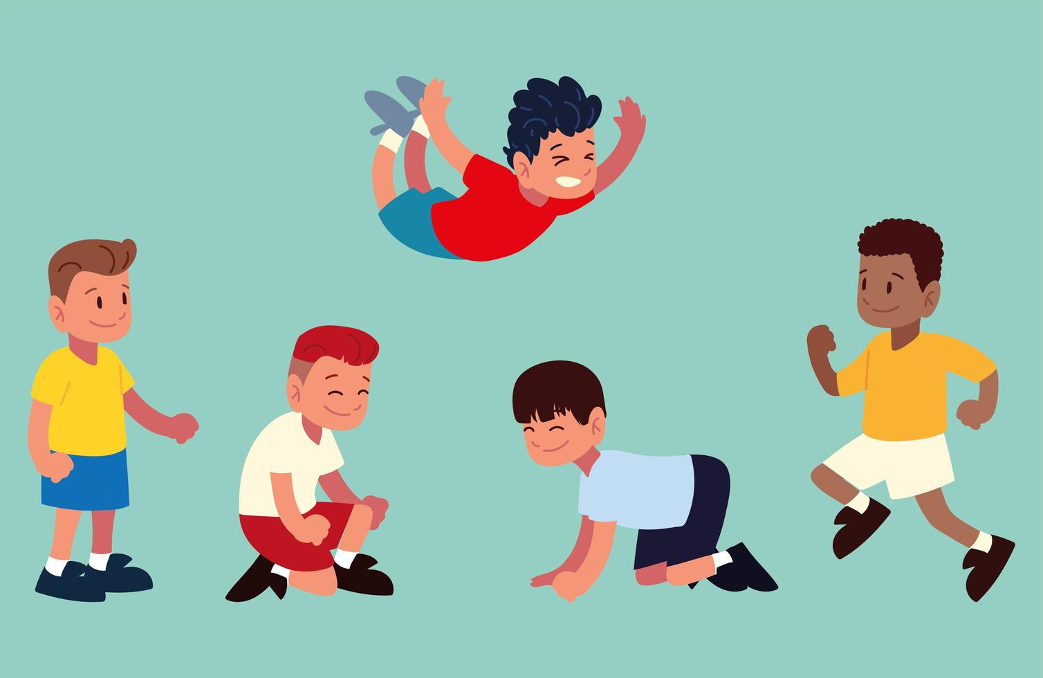 funny little boys vector