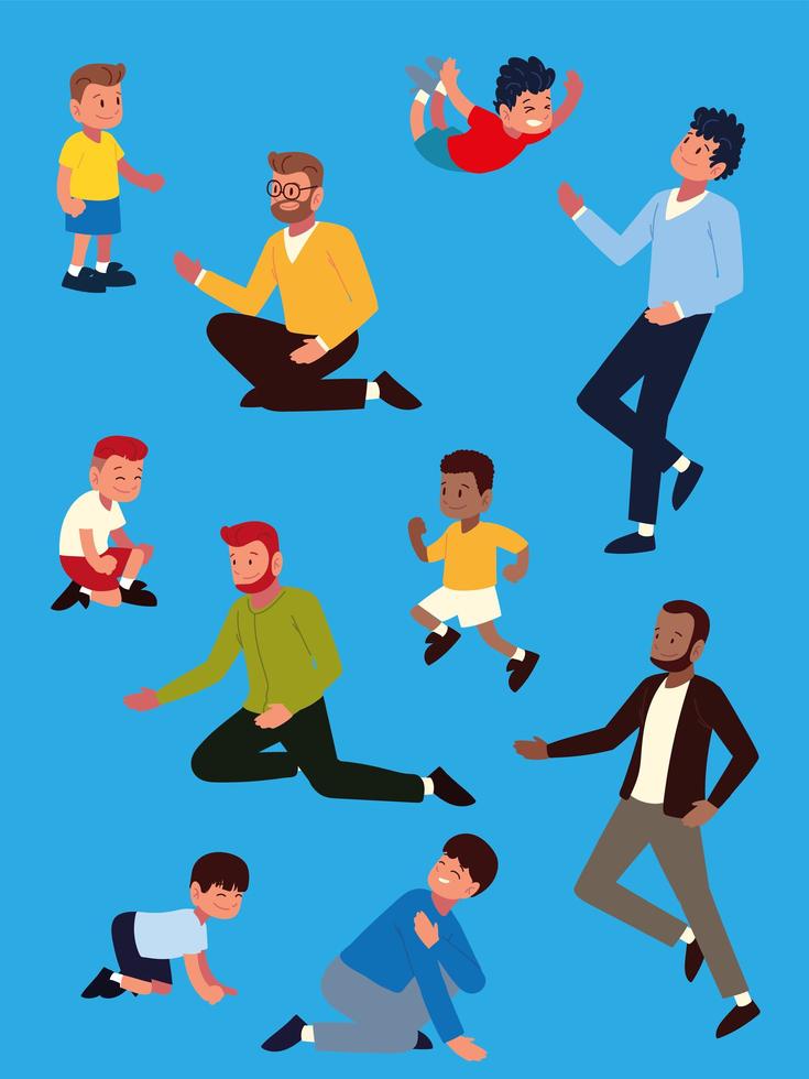 set men and boys vector