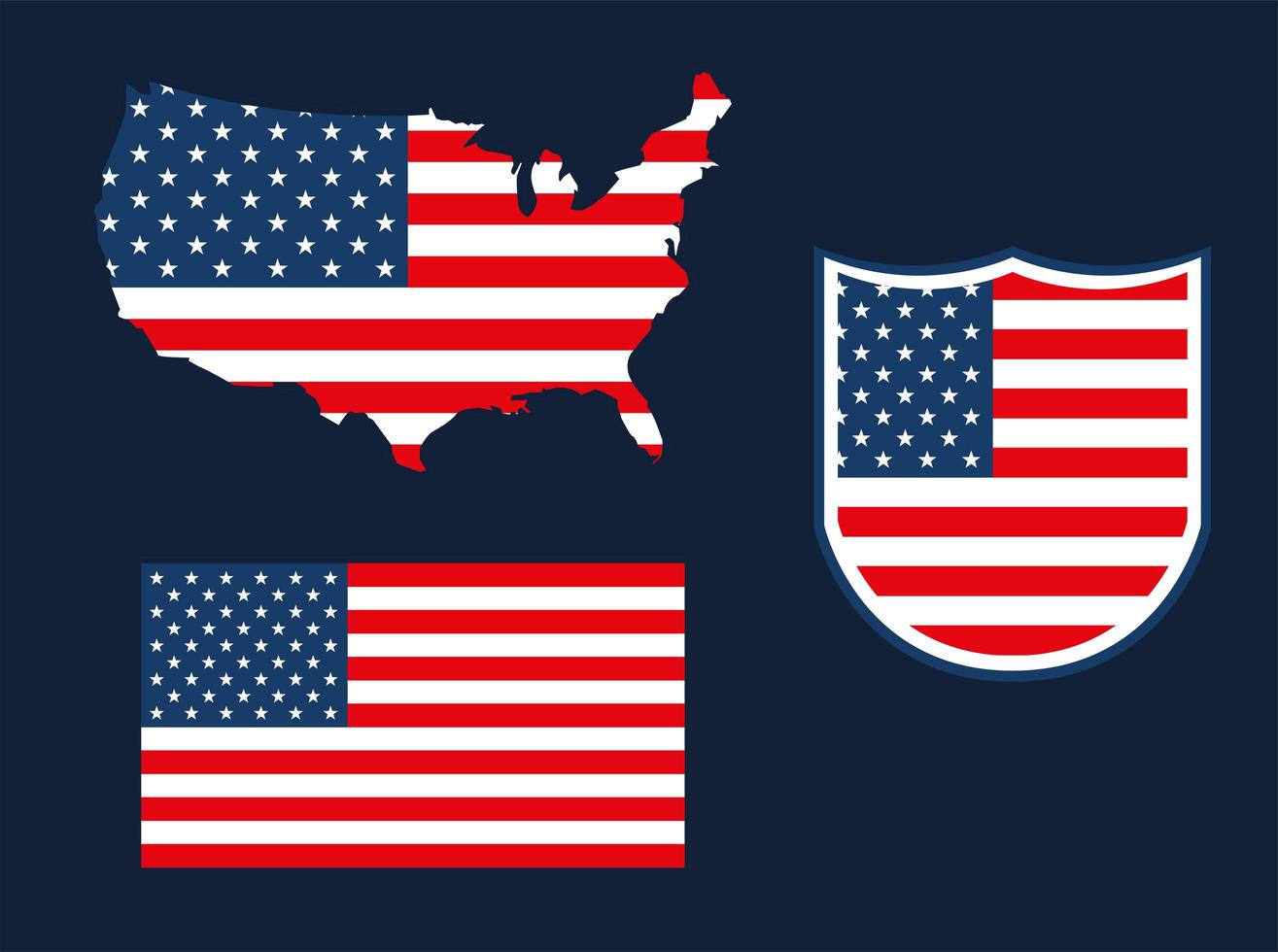 United States flags vector