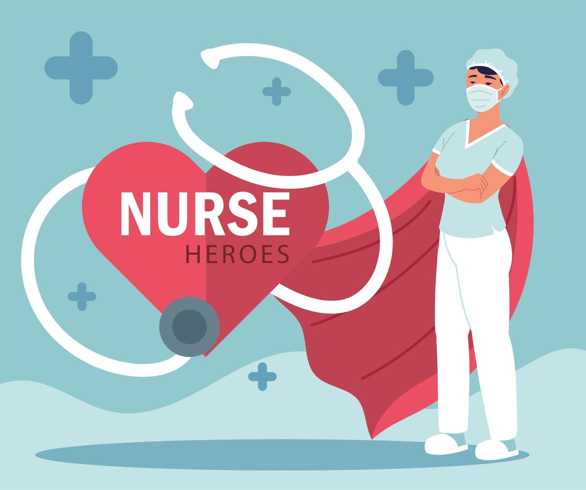 nurse female stethoscope vector