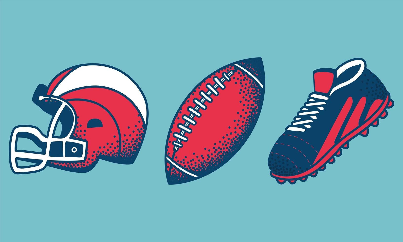 american football set vector