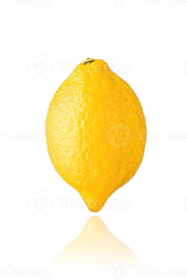 Lemon isolated on white background with drop shadow. photo