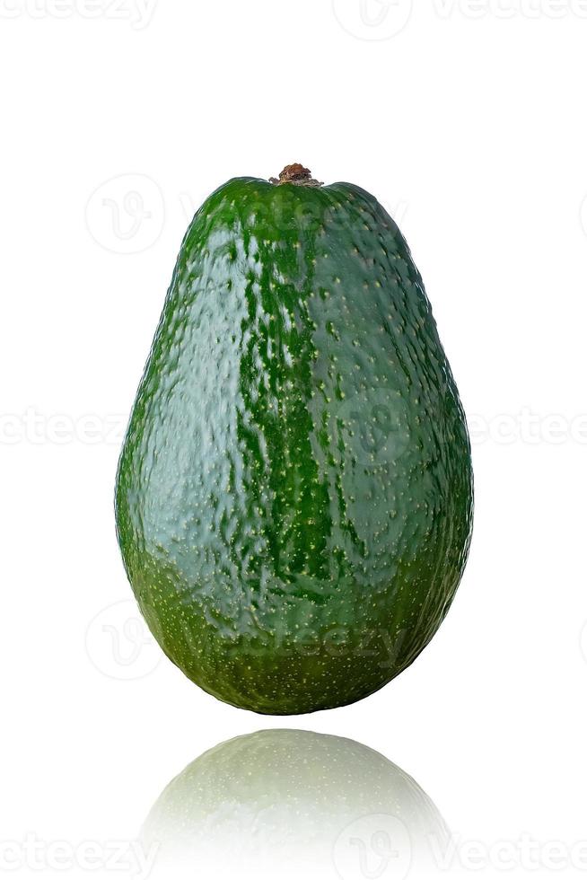 Avocado fruit isolated on white background with drop shadow. photo