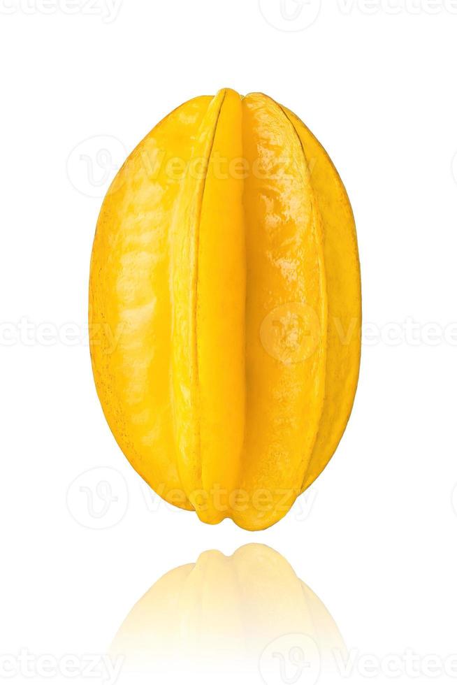 Carambola, star fruit isolated on white background with drop shadow. photo