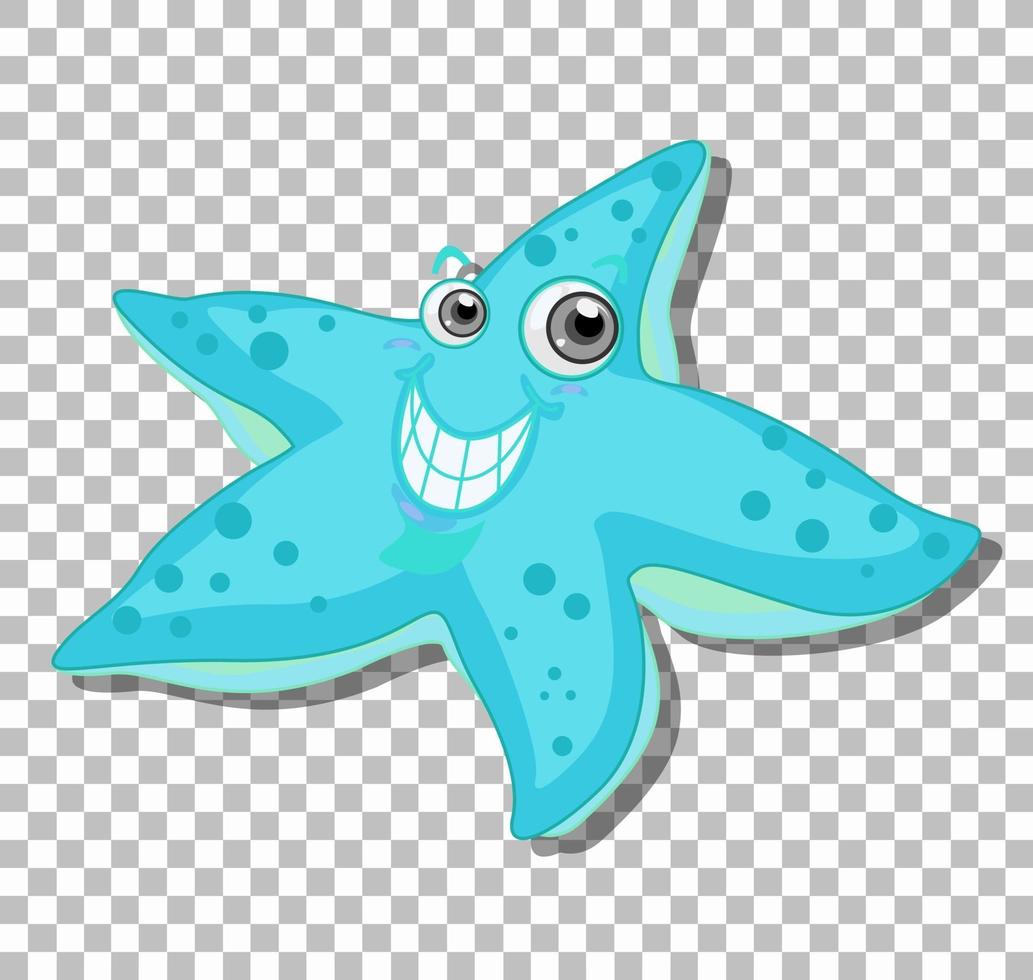 sonriente personaje de dibujos animados de estrellas de mar vector