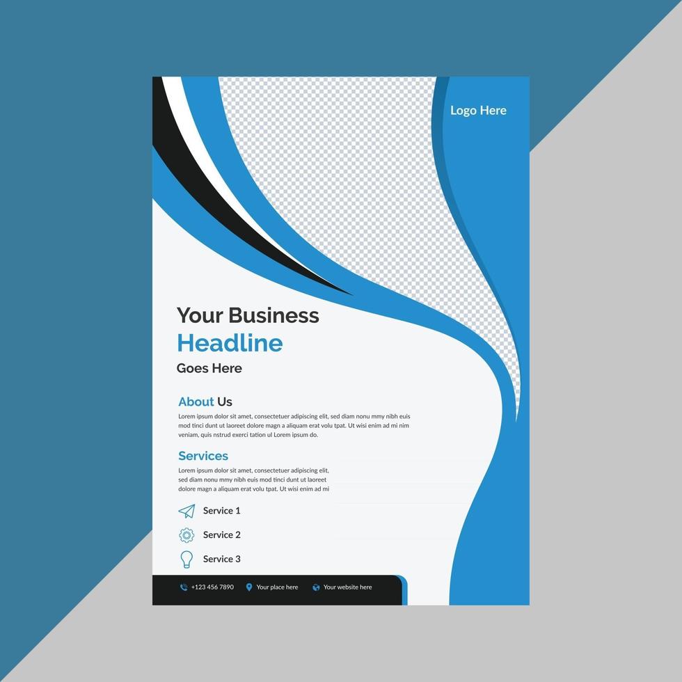 Professional business brochure flyer leaflet banner poster design a4 template pro vector