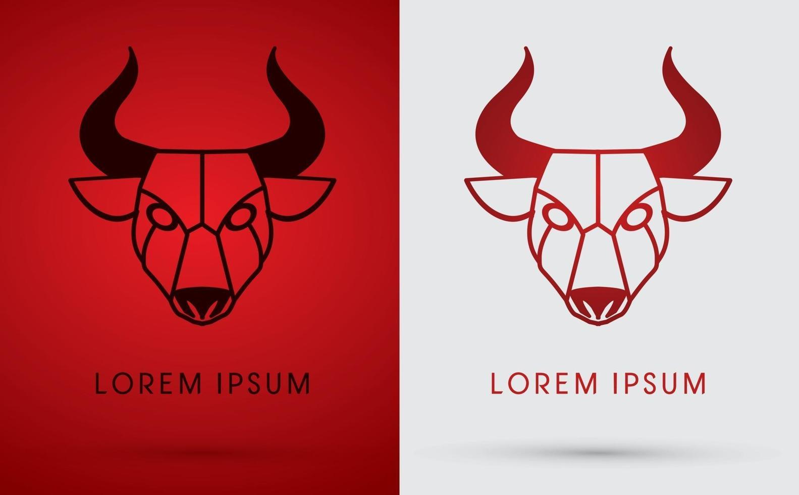 Bull with Big Horn Face vector