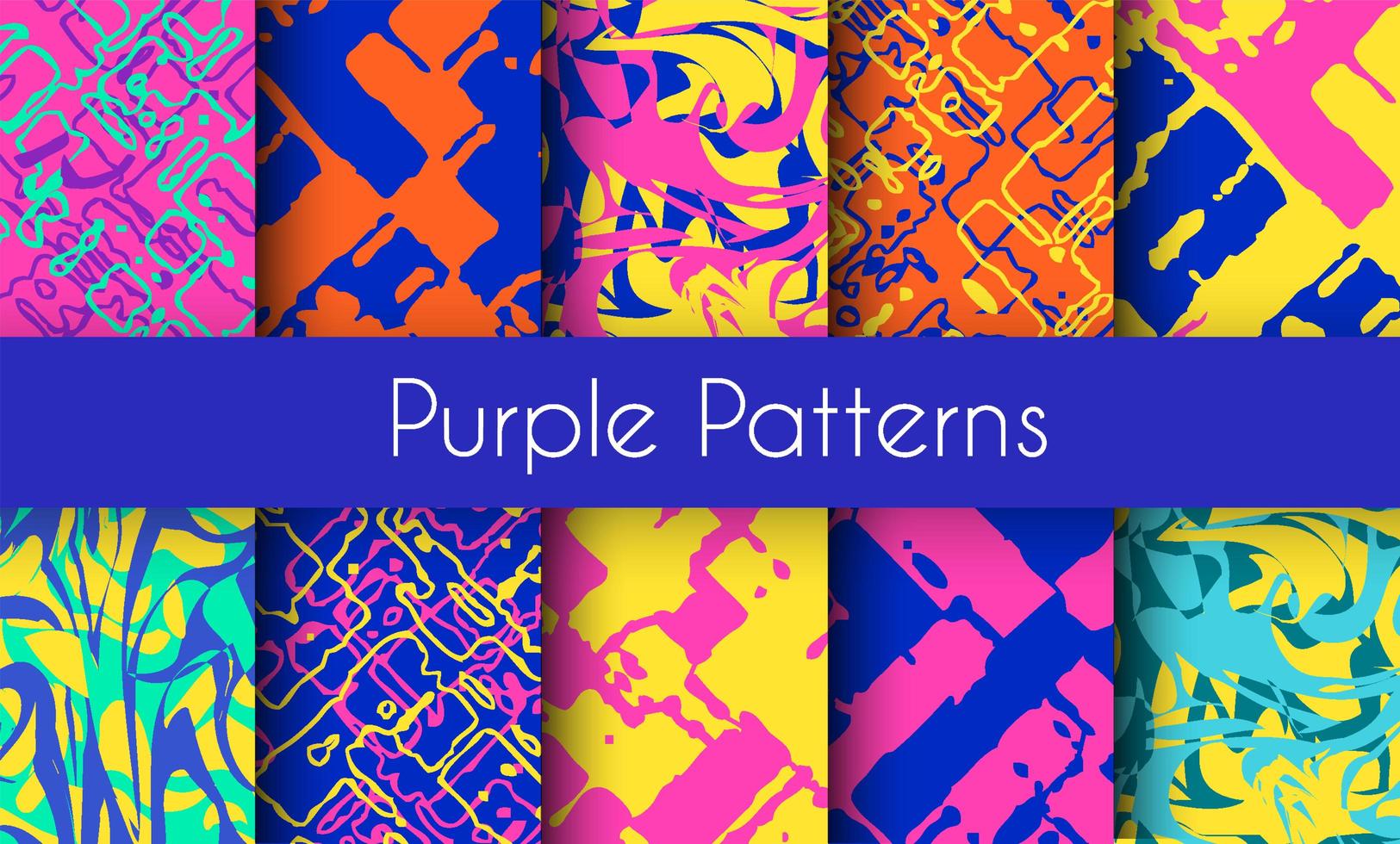 Set of marble purple patterns for design vector
