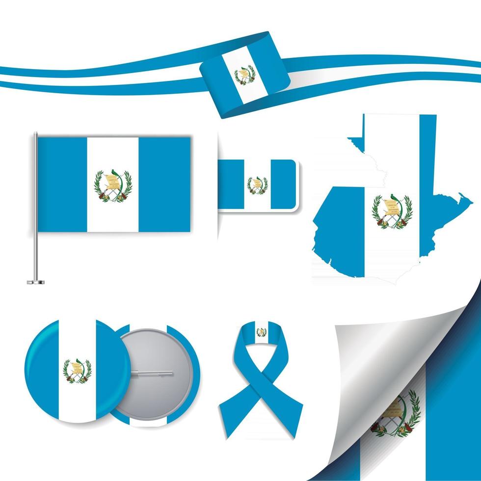 bandera de guatemala con elementos vector