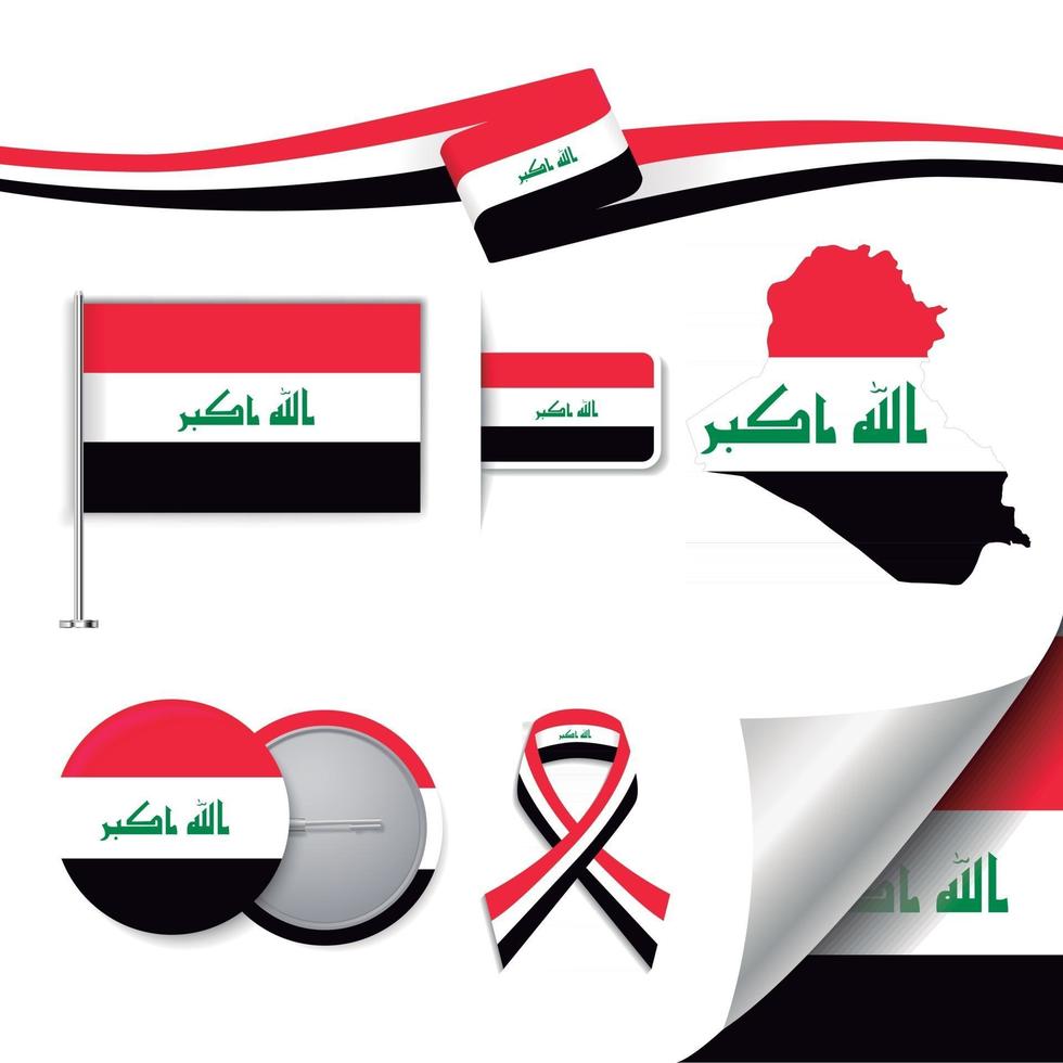 Iraq Flag with elements vector