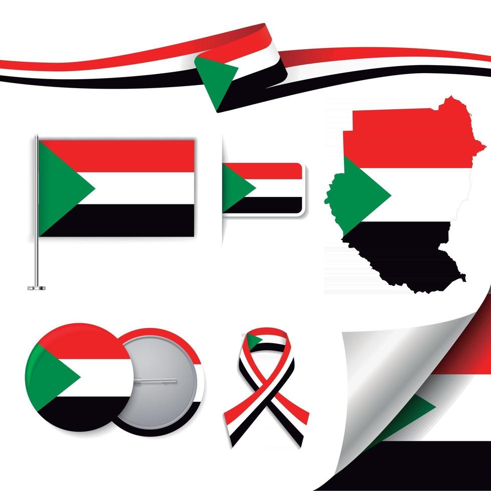 Sudan Flag with elements vector