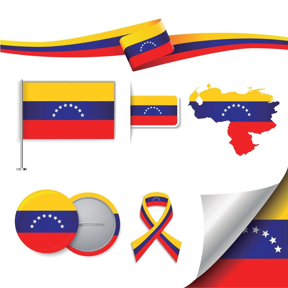 bandera de venezuela con elementos vector