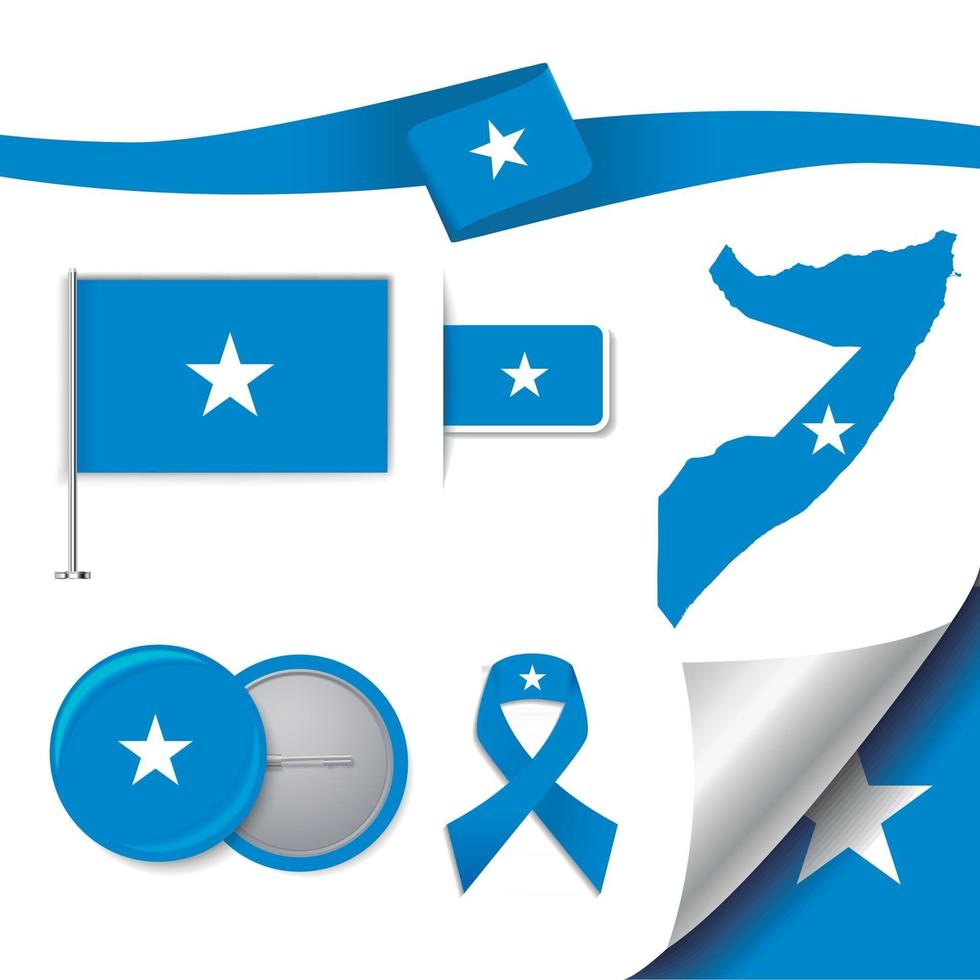 bandera de somalia con elementos vector