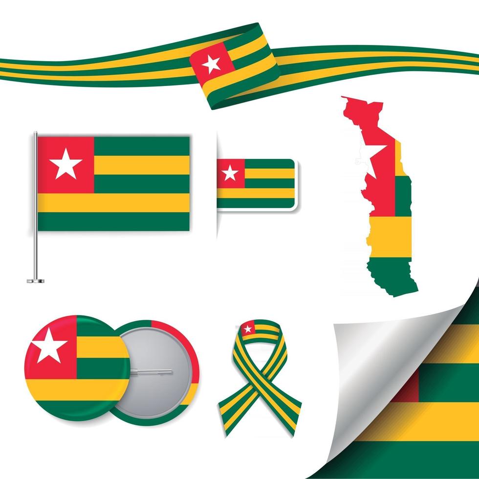 Togo flag with elements vector
