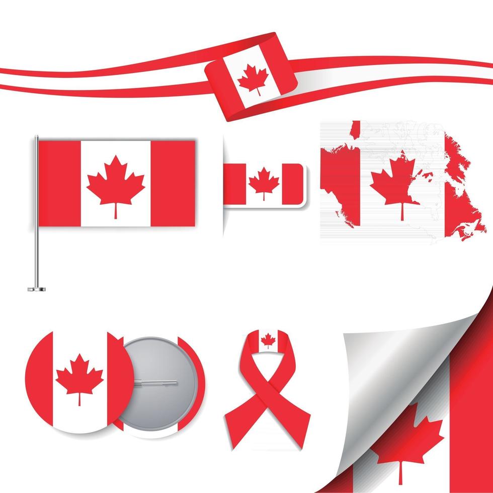 Canada flag with elements vector