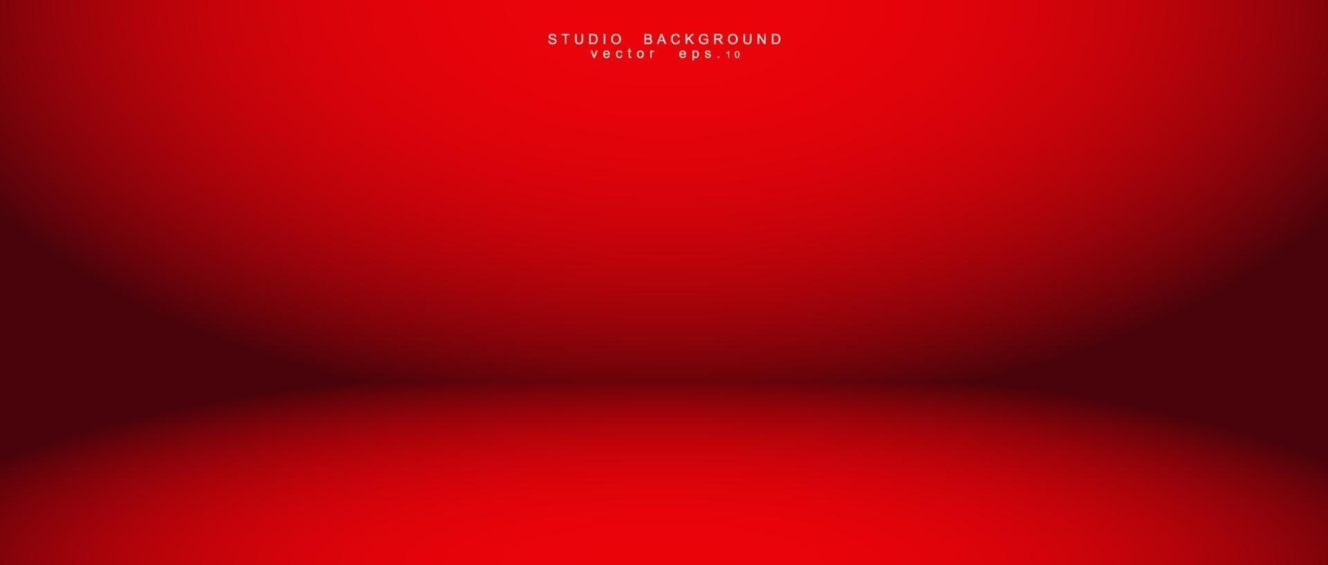 Empty red color studio room background vector