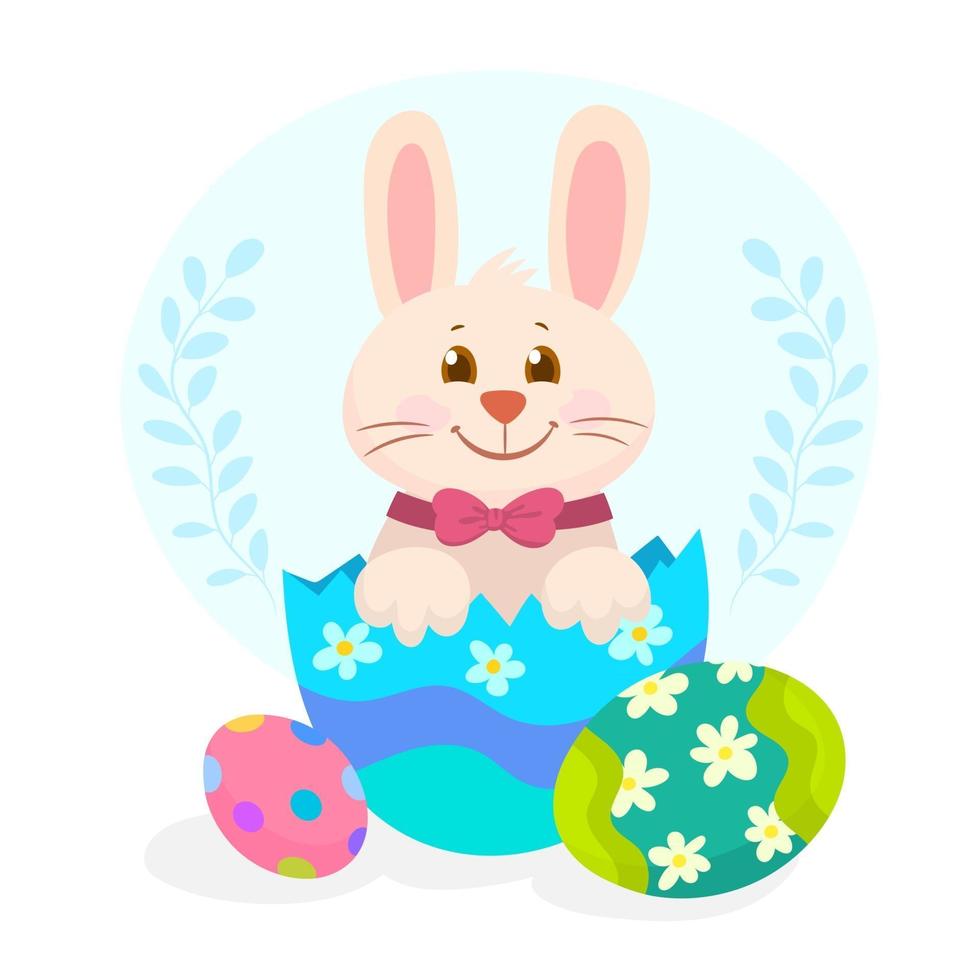 Funny rabbit character Happy Easter concept vector