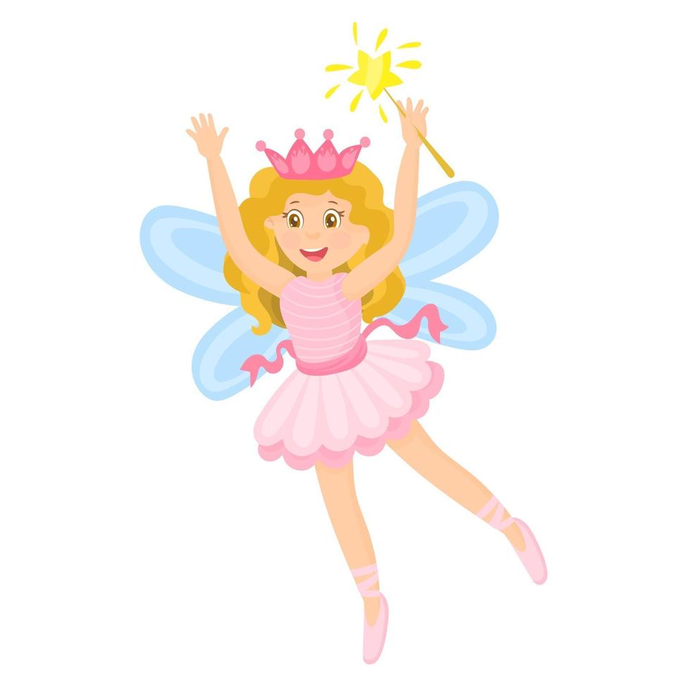 Beautiful girl in flying fairy costumes vector