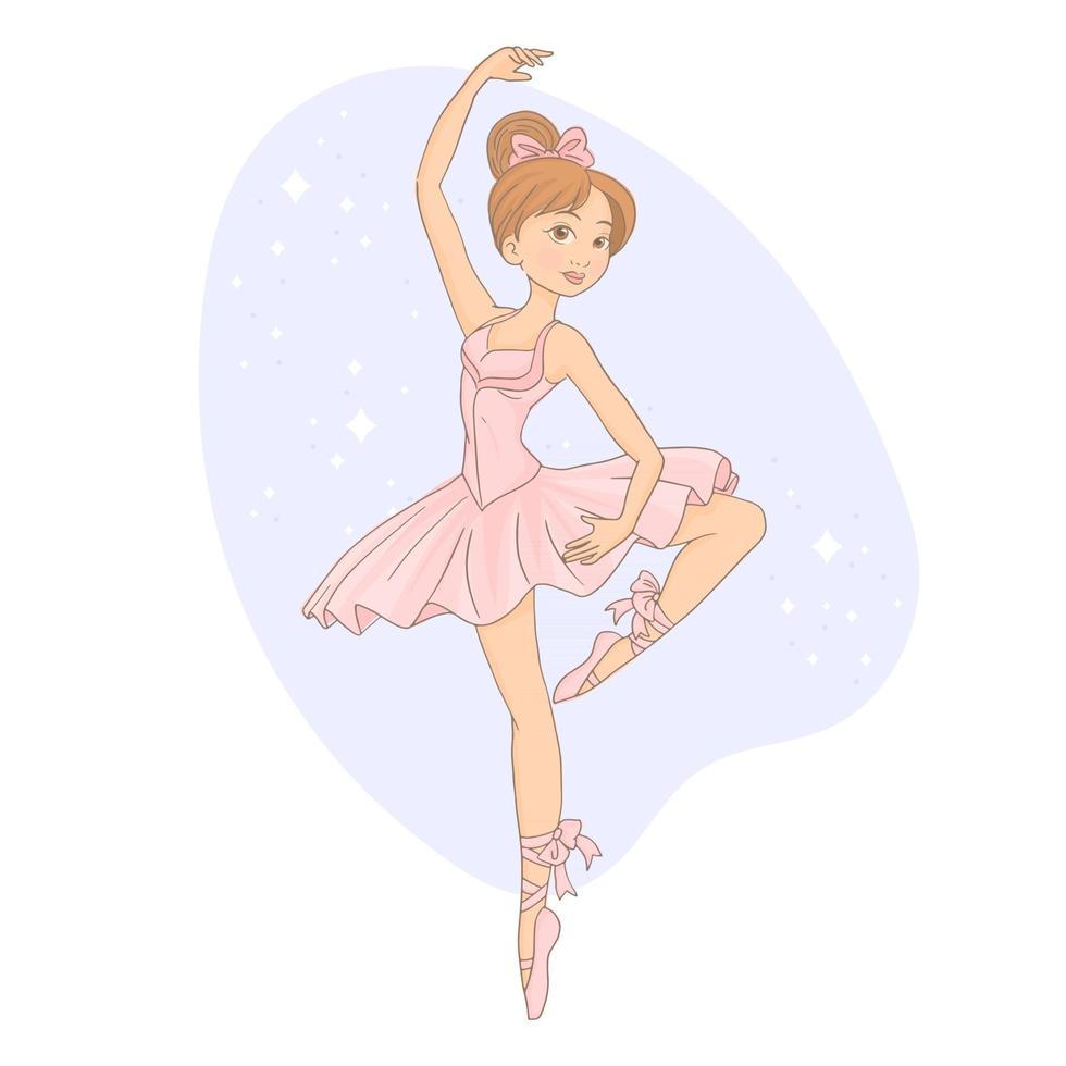 Beautiful  lovely little ballerina girl vector