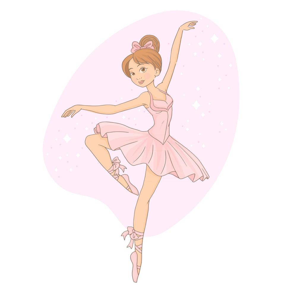 Beautiful  lovely little ballerina girl vector