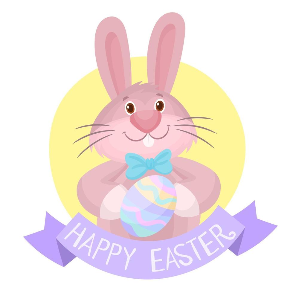 Funny rabbit character Happy Easter concept vector