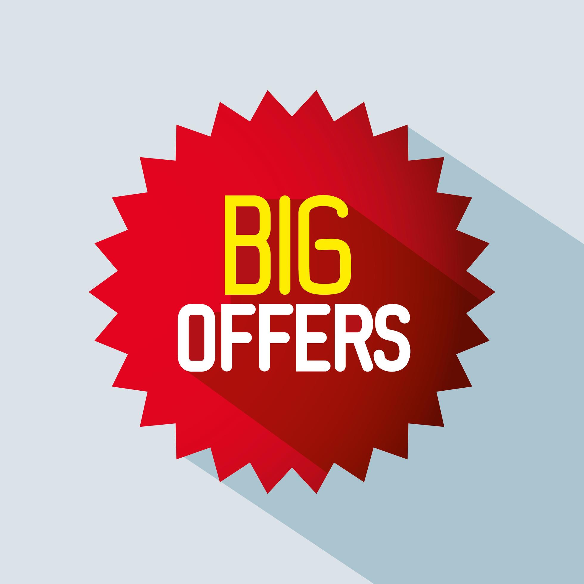 price tag, red ribbon banner, big offers,, sale promotion 2613016