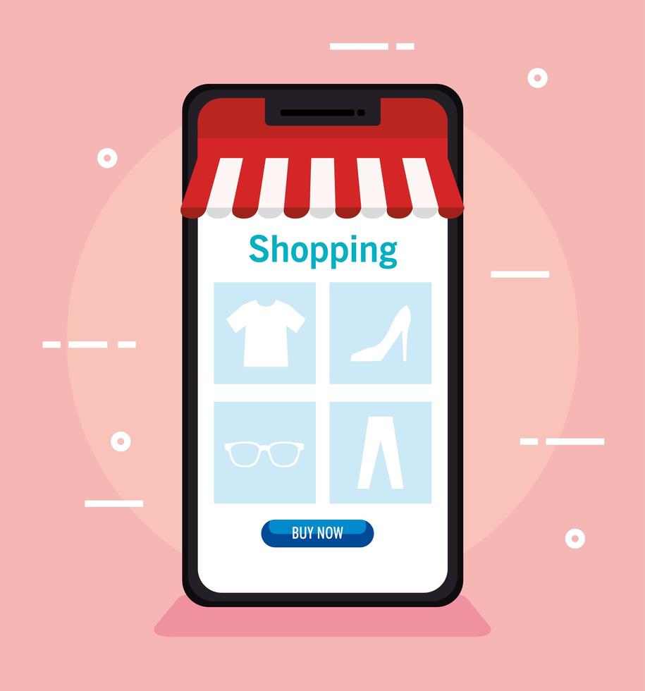 shopping online on website or mobile, concept marketing and digital marketing in smartphone vector