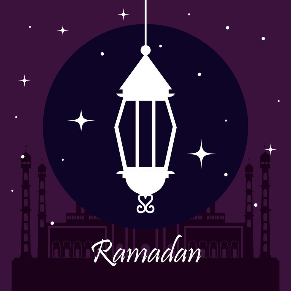 Ramadan Kareem Poster With Lanterns Hanging 2613304 Vector Art At Vecteezy