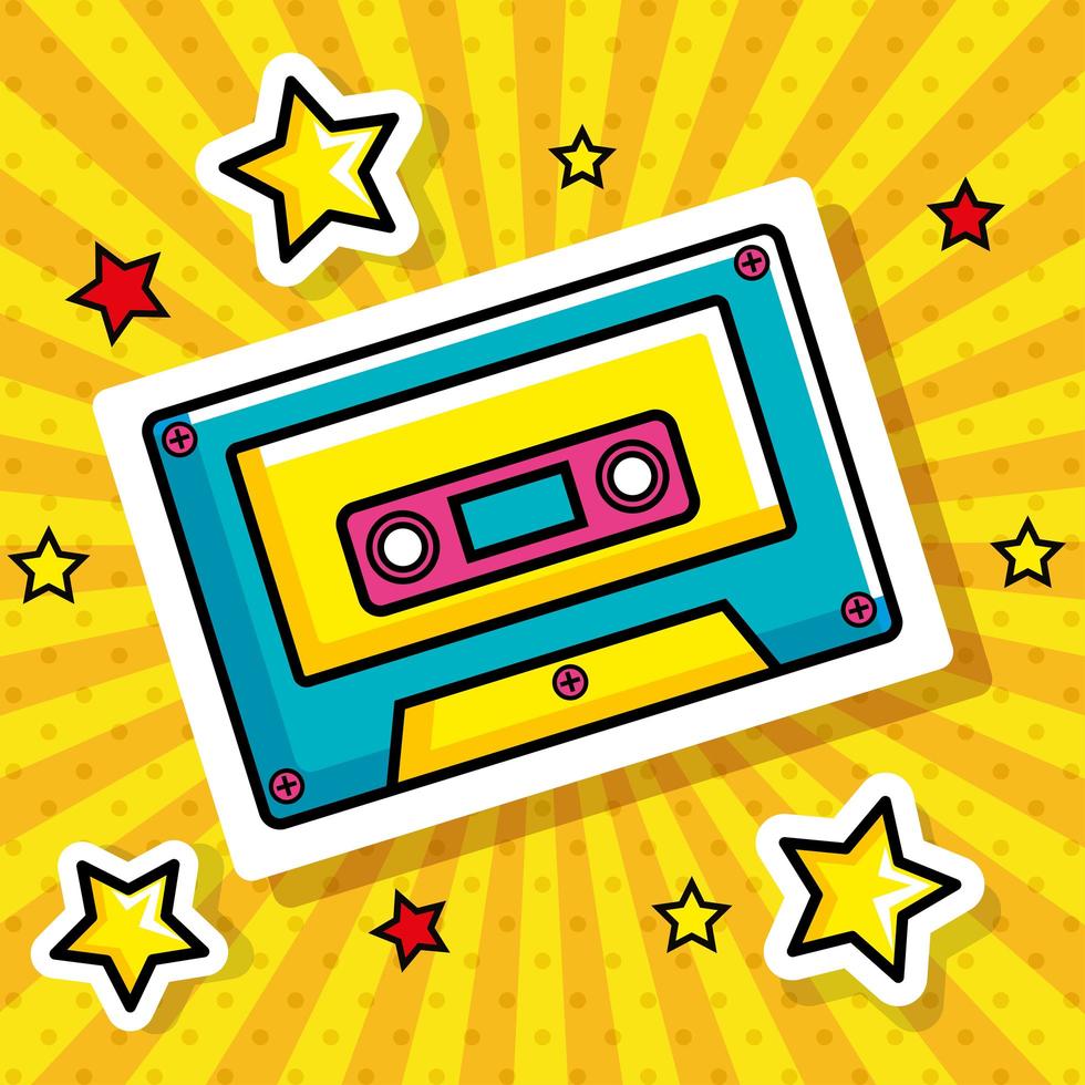 icono de estilo de cassette pop art vector