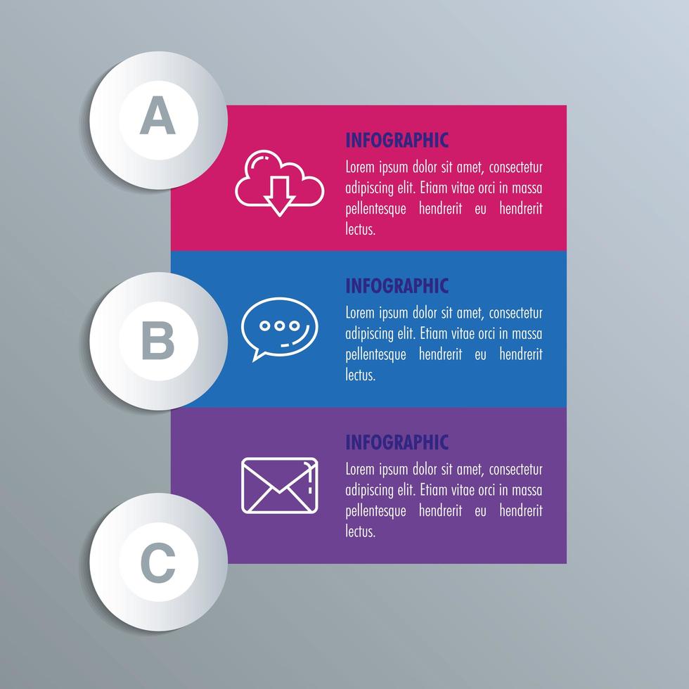 statistical infographic with letters and icons vector