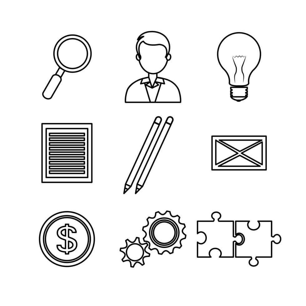 set of business commerce icons vector
