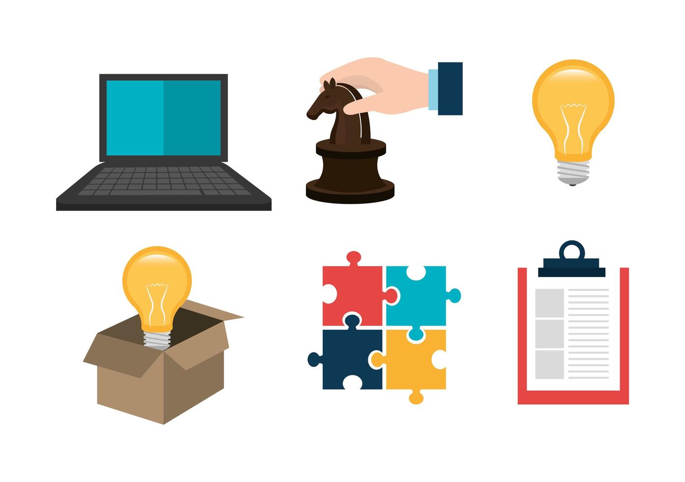 set of business commerce icons vector