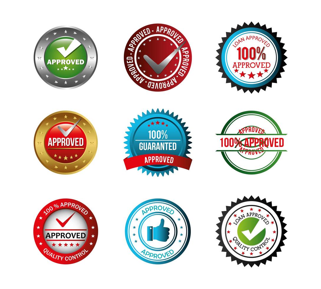 set of seal quality icons vector