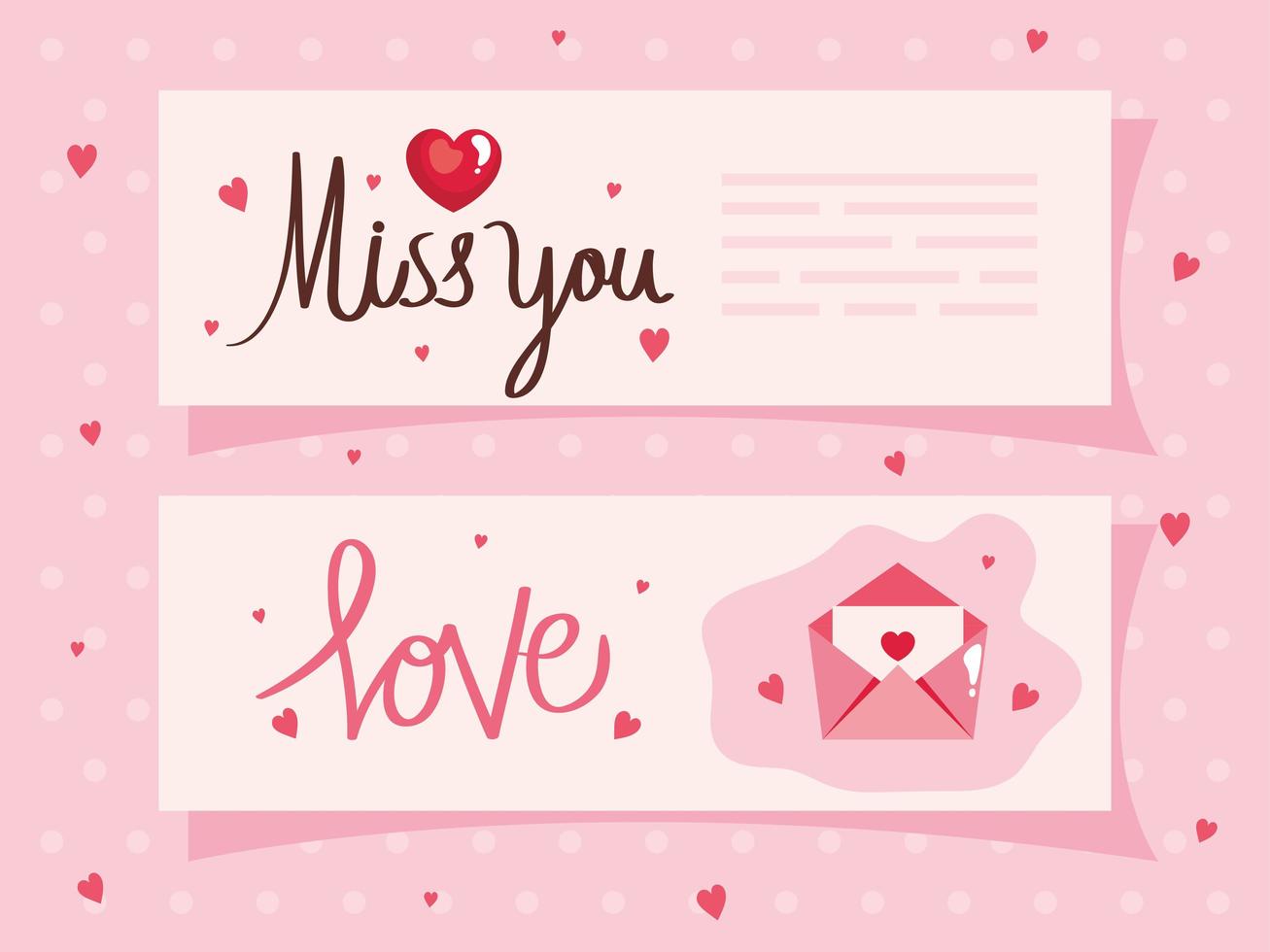 cards of happy valentines day with decoration vector