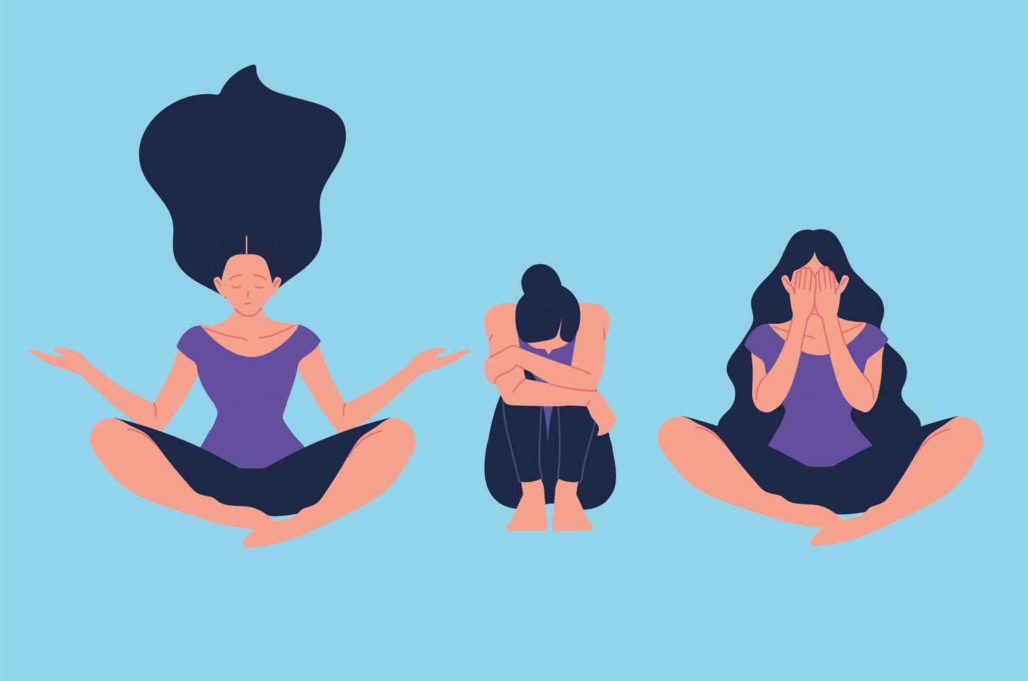 set women depressed vector