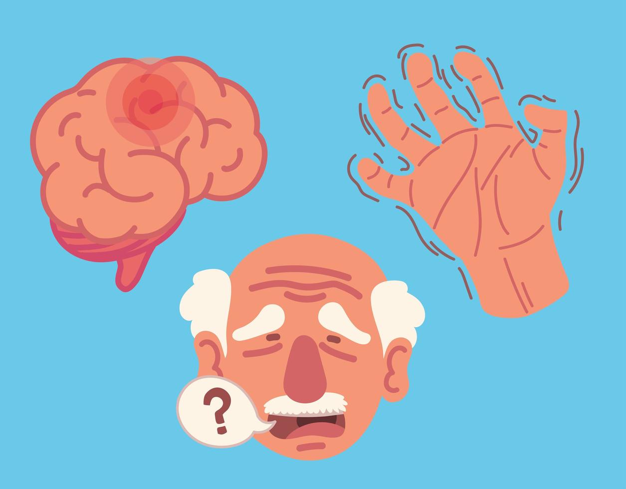 parkinson disease set vector