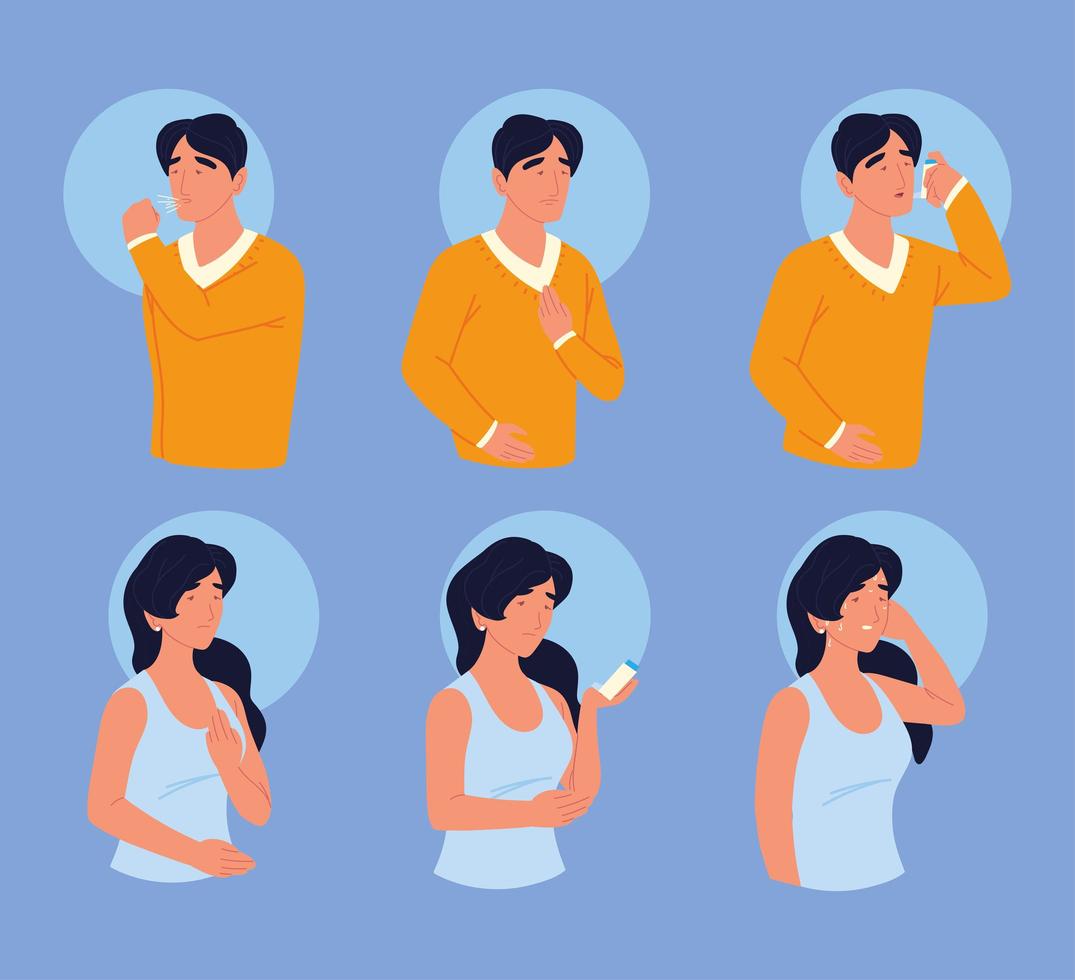 asthma disease people vector
