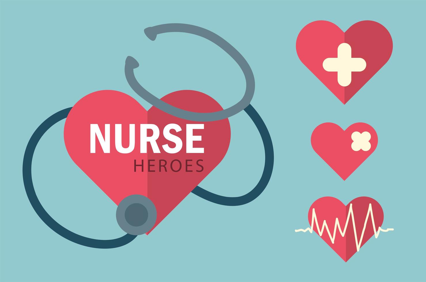 nurse heroes healthcare vector