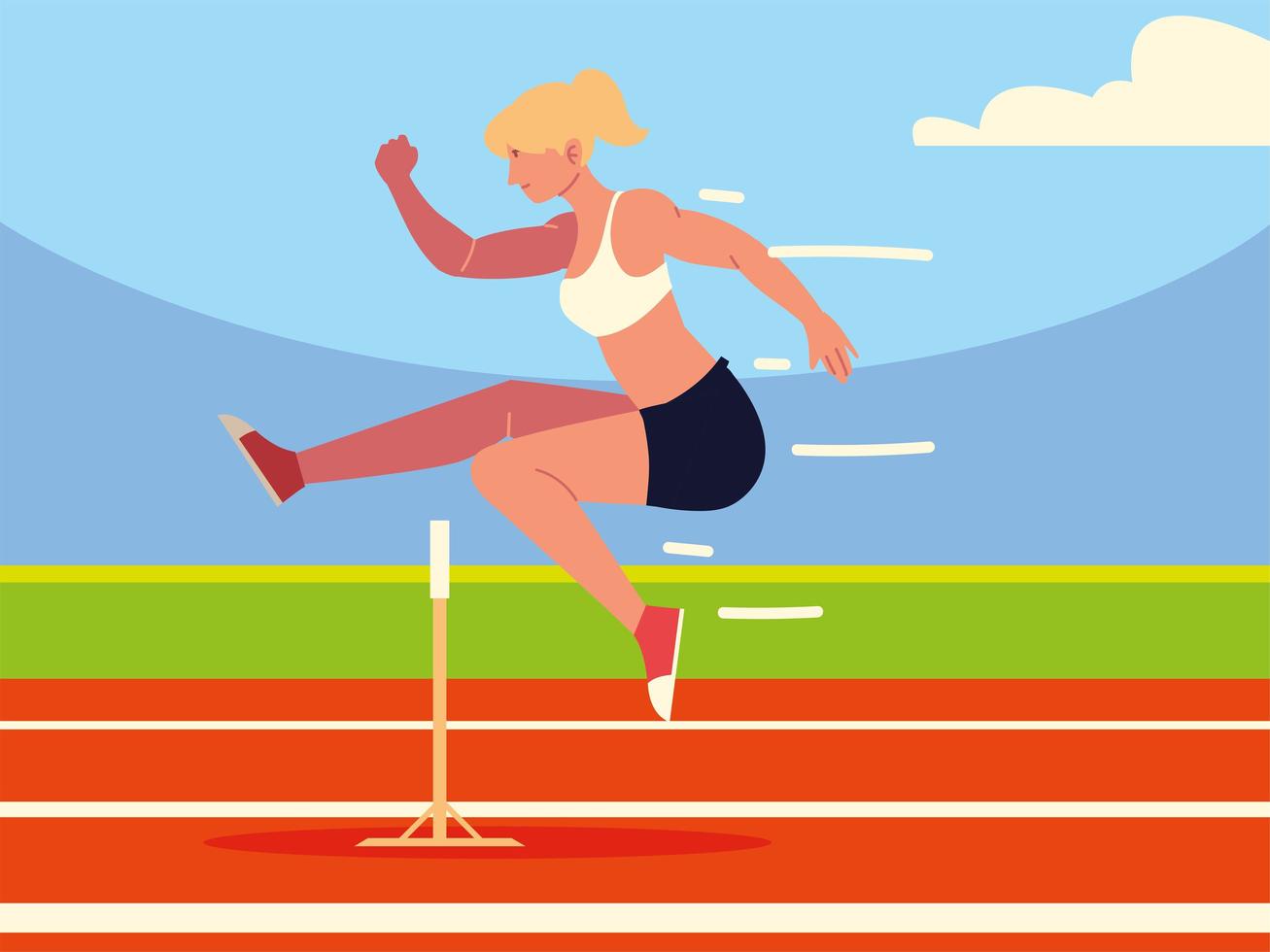 woman obstacle track vector