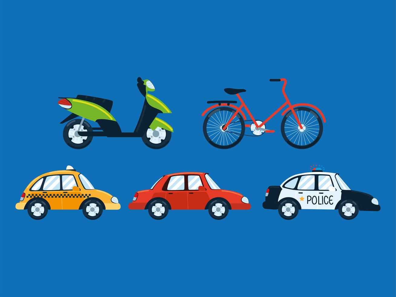 city transport set vector