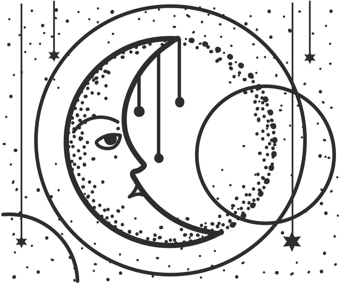 moon phases sketch vector