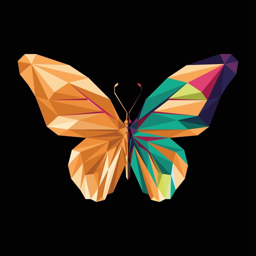 diseño poligonal mariposa vector