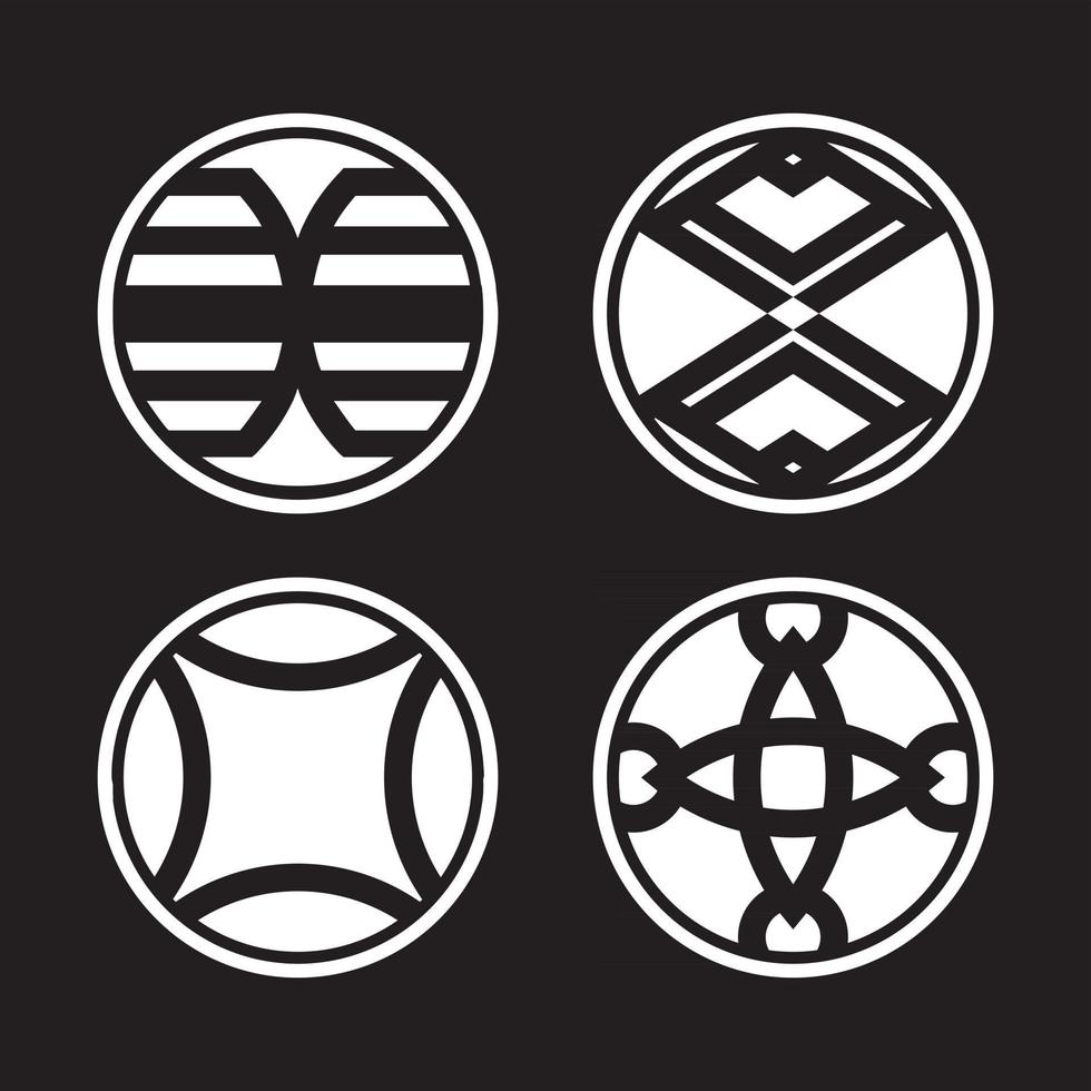 Abstract geometric logo mark set vector